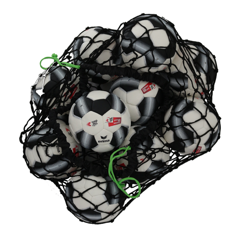 Ballon de softhandball 46cm, noir/blanc – Lot de 10 pièces avec filet de ballons